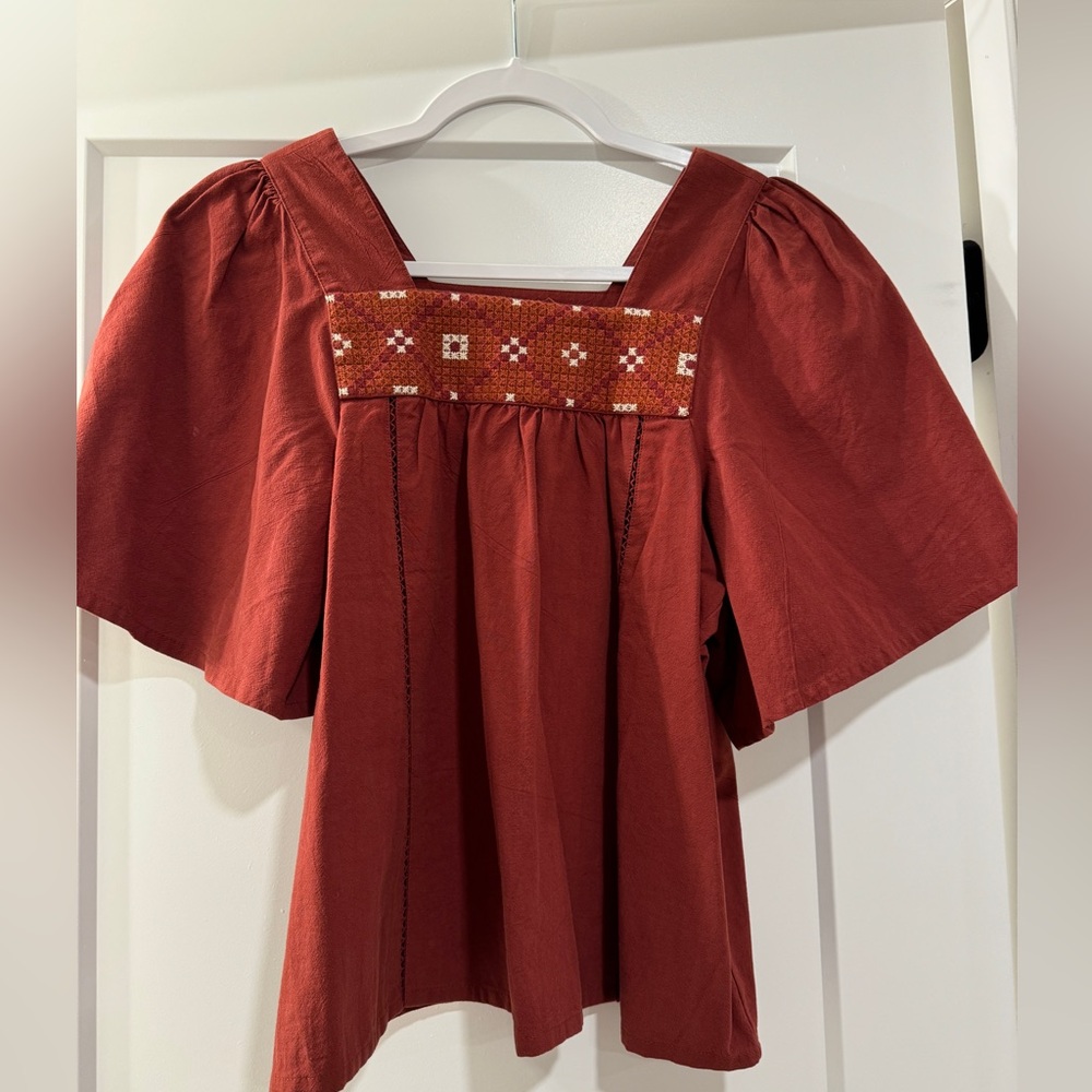 Madewell cross-stitch top